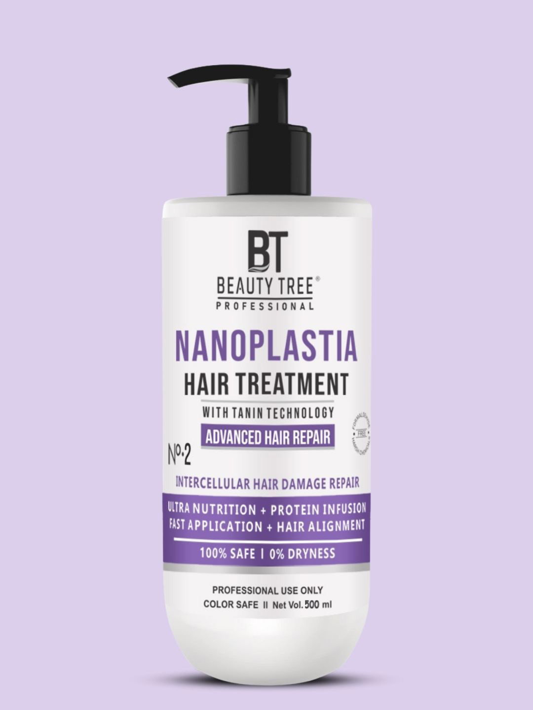 Beauty Tree Nano Plastia Keratin Hair Repair With Tannin & Acai Oil - 500 ml