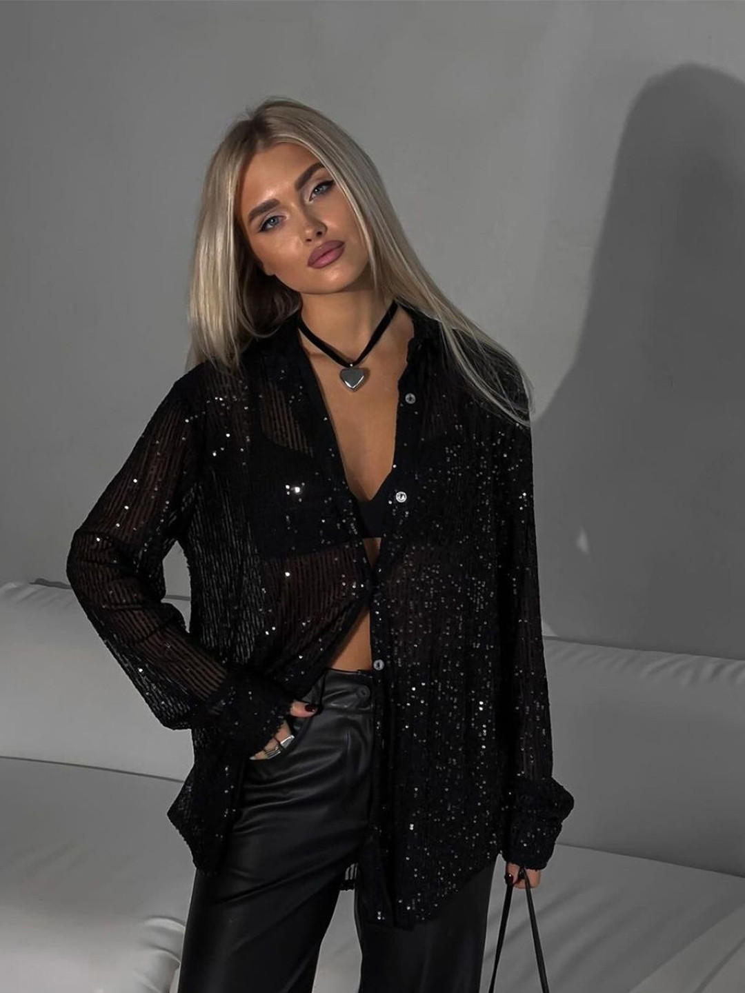 StyleCast Women Original Relaxed Fit Solid Spread Collar Cotton Party Shirt
