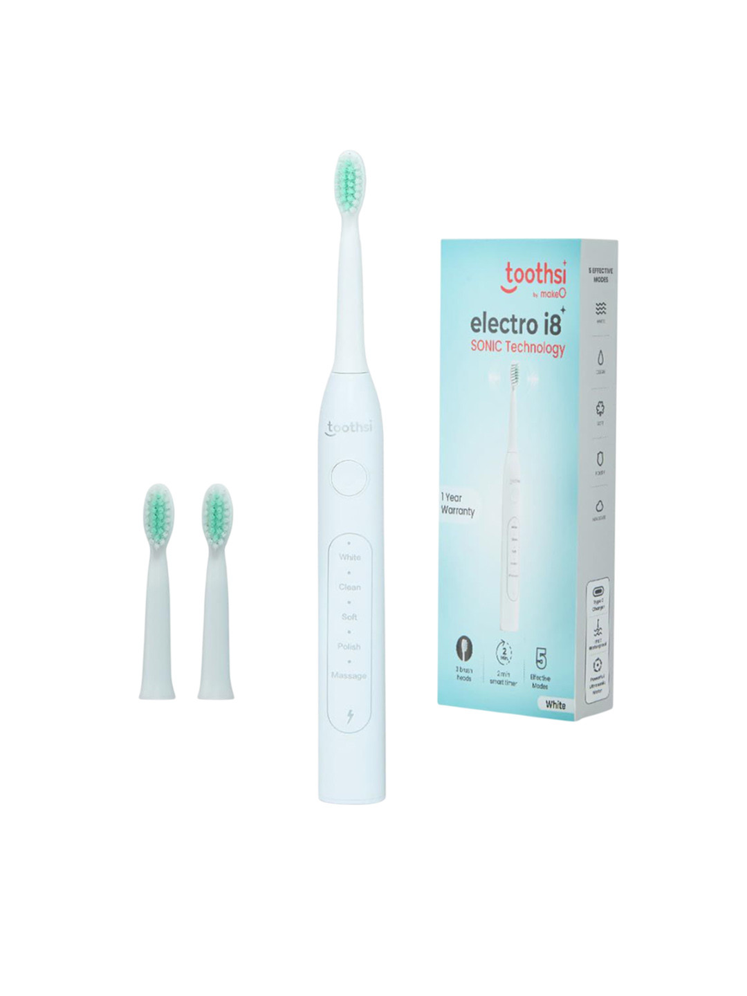 Toothsi i8 Waterproof Electric Toothbrush- White