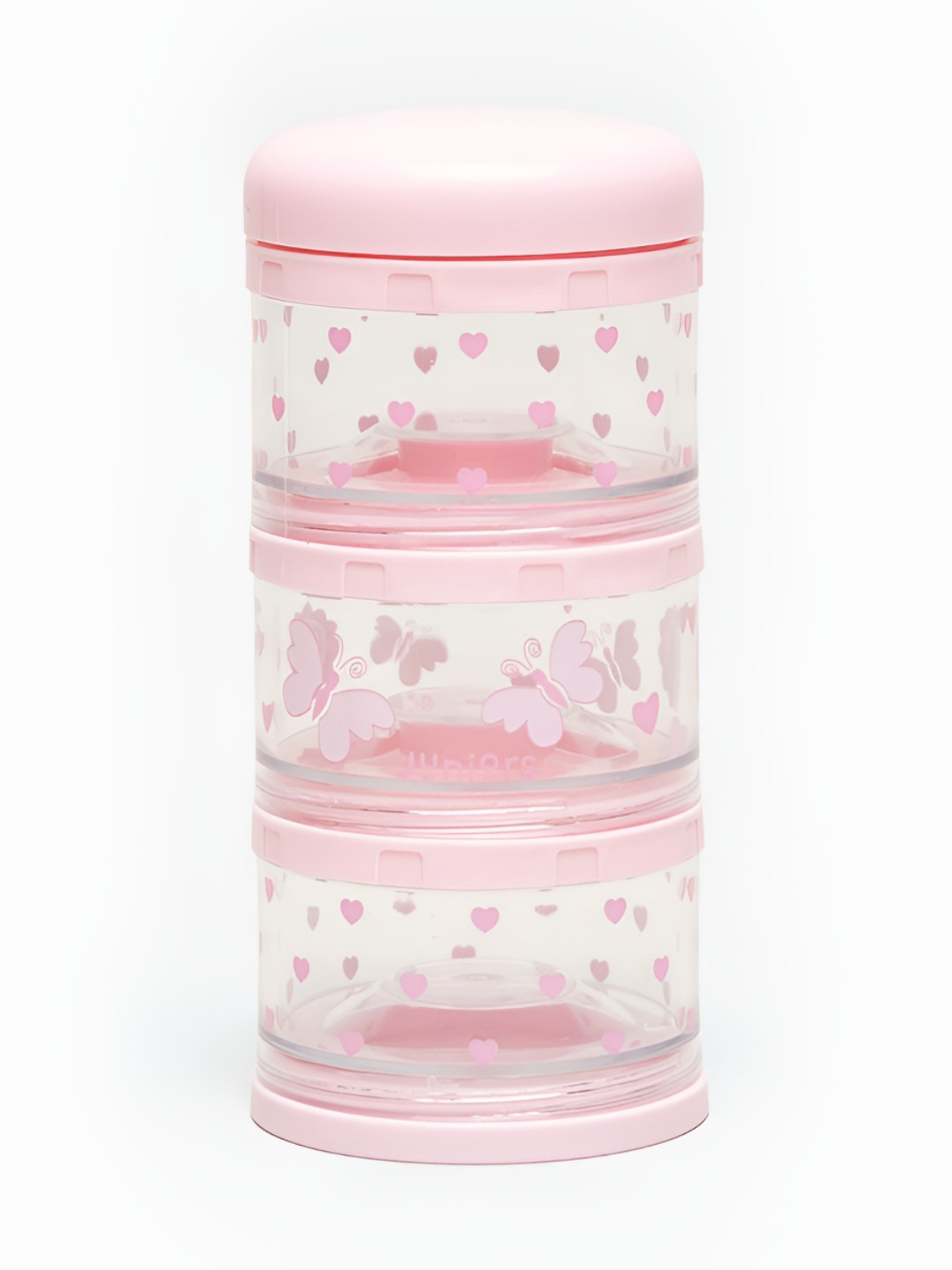 Juniors By Babyshop Pink Conversational Plastic Easy To Clean Screw Top Canister