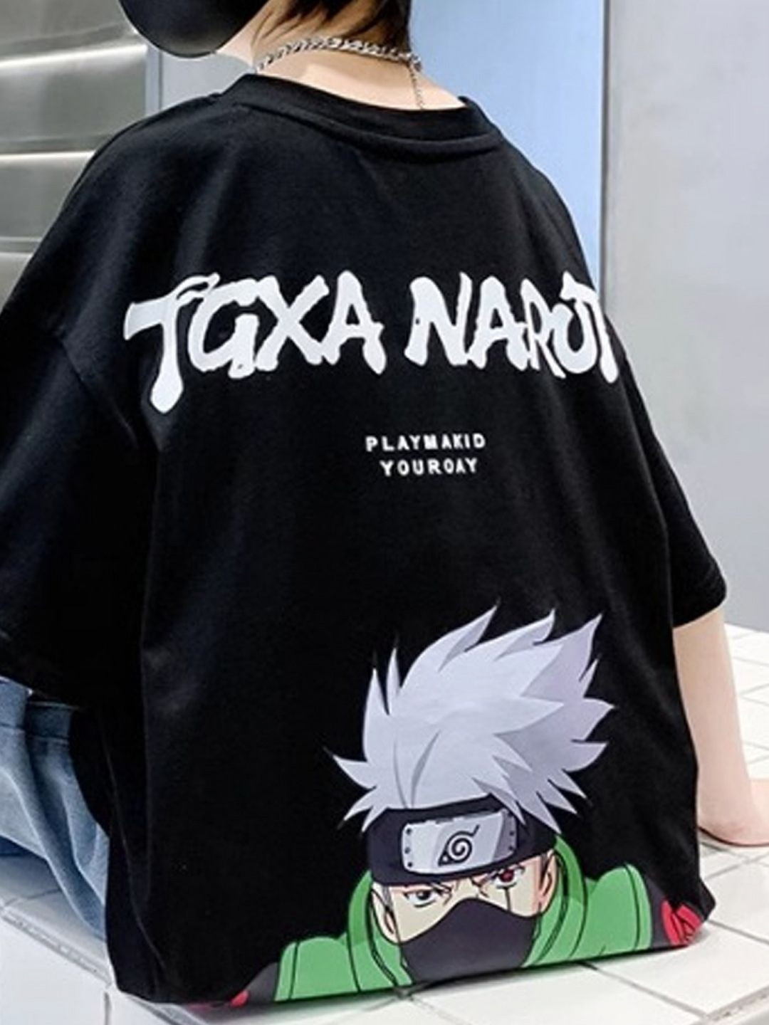 Xsole Boys Oversized Drop-Shoulder Sleeves Cotton T-shirt