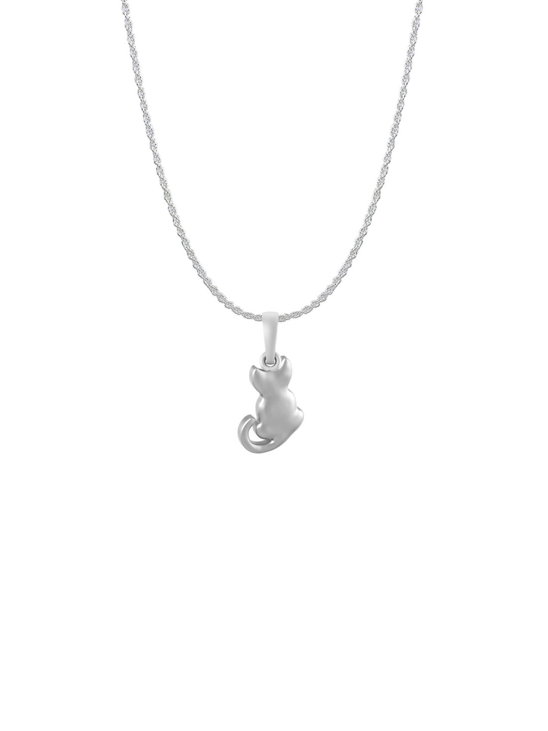 Metronaut 92.5 Sterling Silver Cat Shaped Pendant with Chain