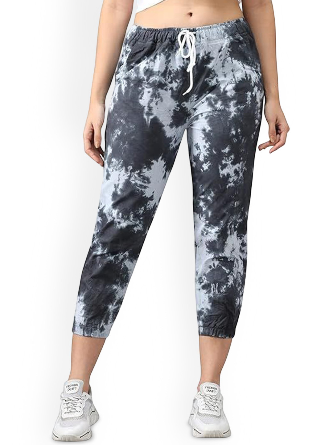 Funday Fashion Women Tie and Dye Mid-Rise Slim Fit Cargos