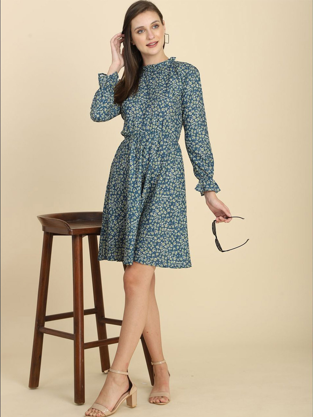 FERY LONDON Floral Print Fit & Flare Dress