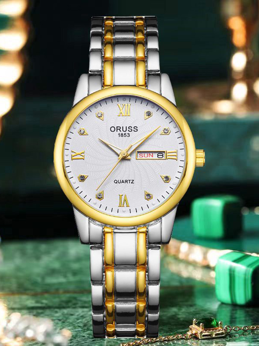 ORUSS Women Round Dial & Stainless Steel Straps Analogue Watch IHHCEAJHBHED