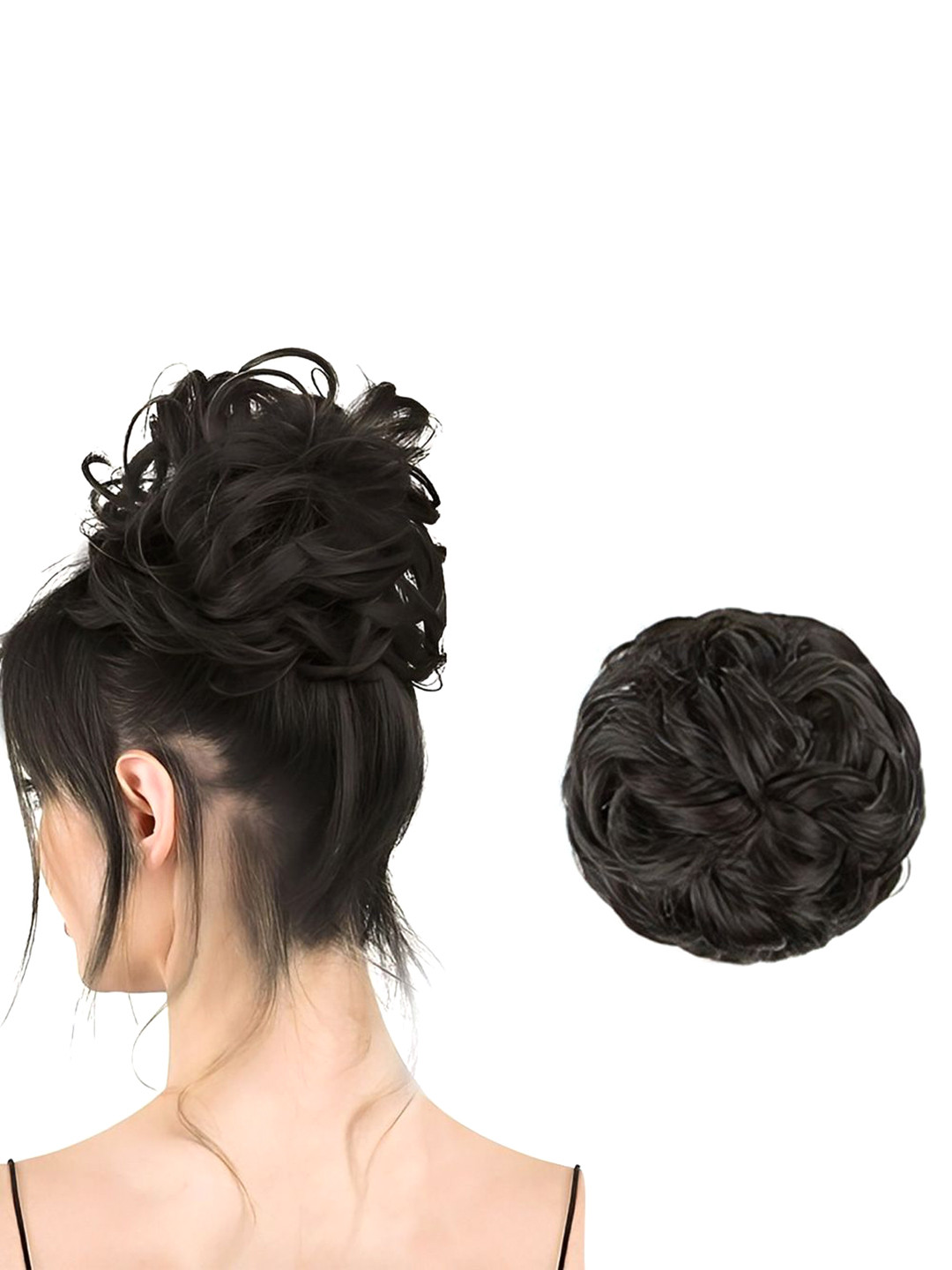 VIEWS Wavy Halo Bun Hair Extension With Elastic Rubber Band- Brown