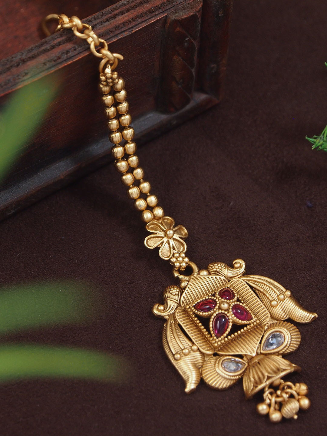 SGA FASHION Gold Plated Maang Tikka