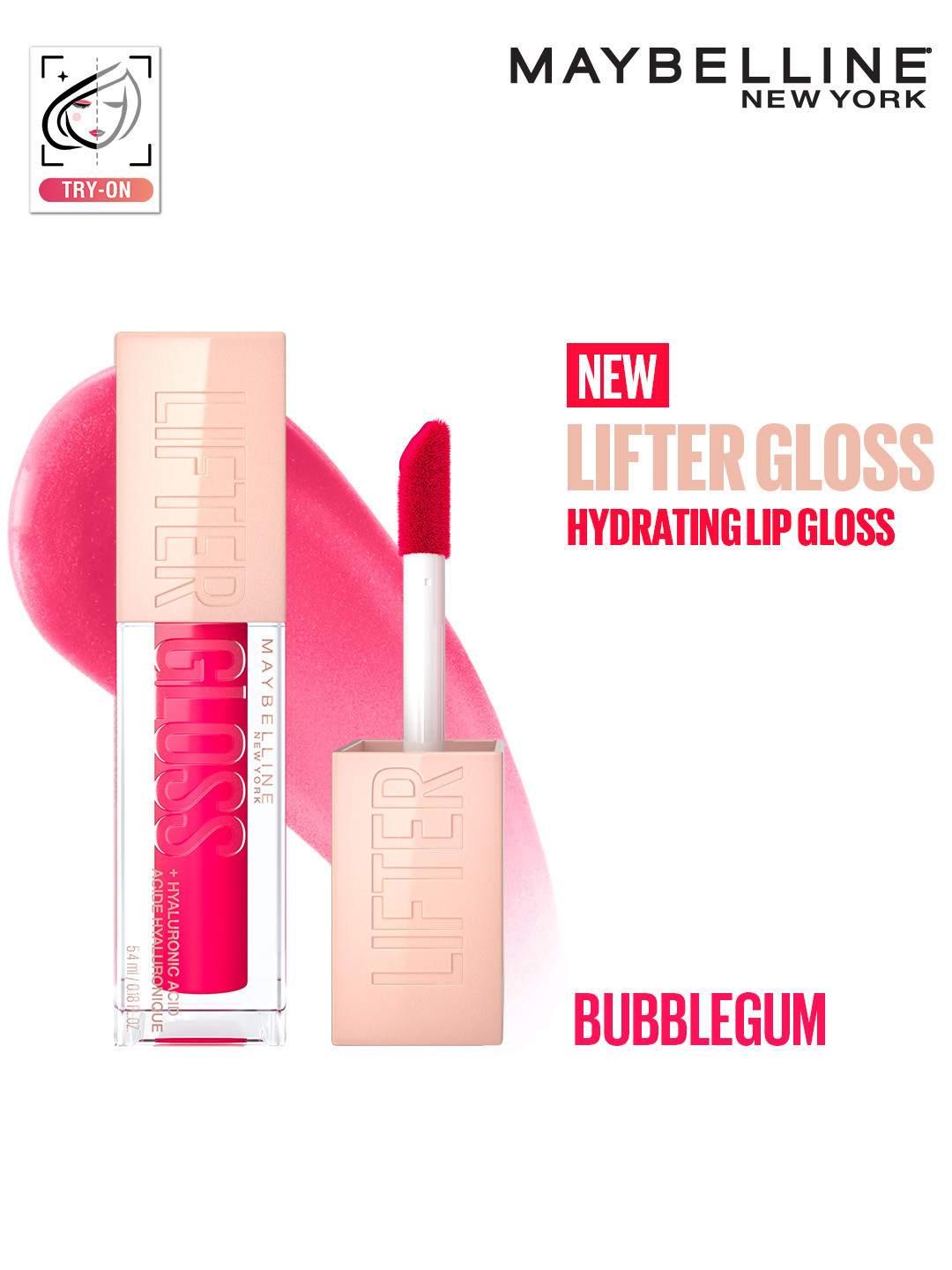 Maybelline New York Lifter Hydrating Lip Gloss 5.4ml - Bubblegum