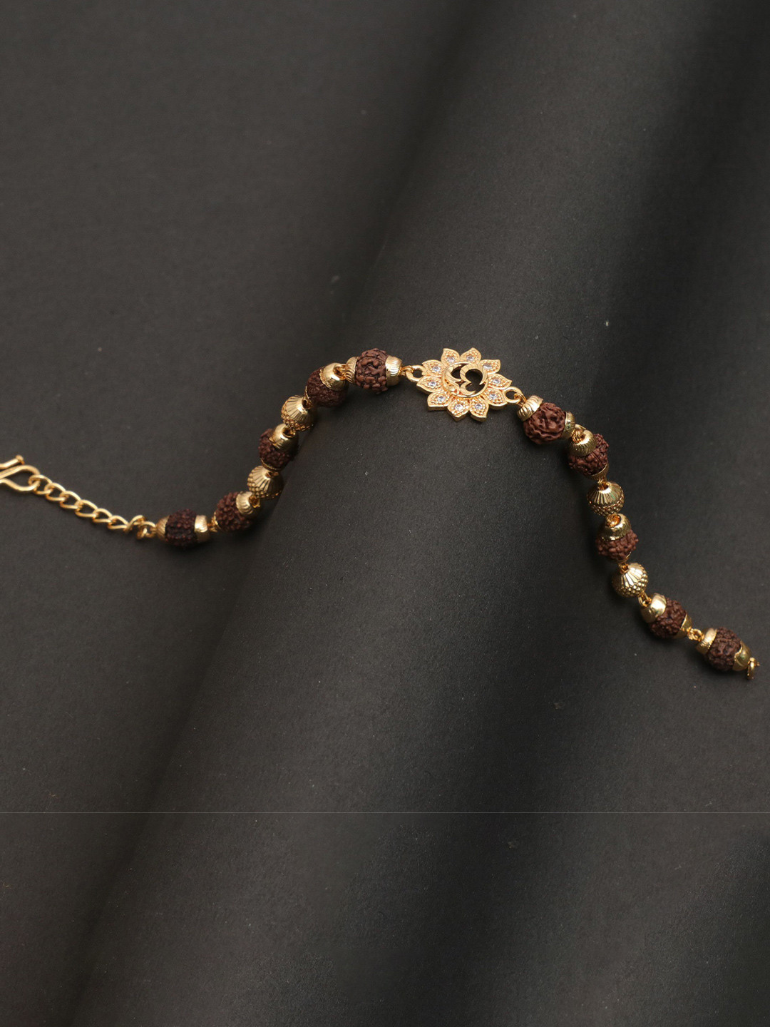 Arudhras fashion jewels Artificial Stones Studded Gold-Plated Wraparound Bracelet