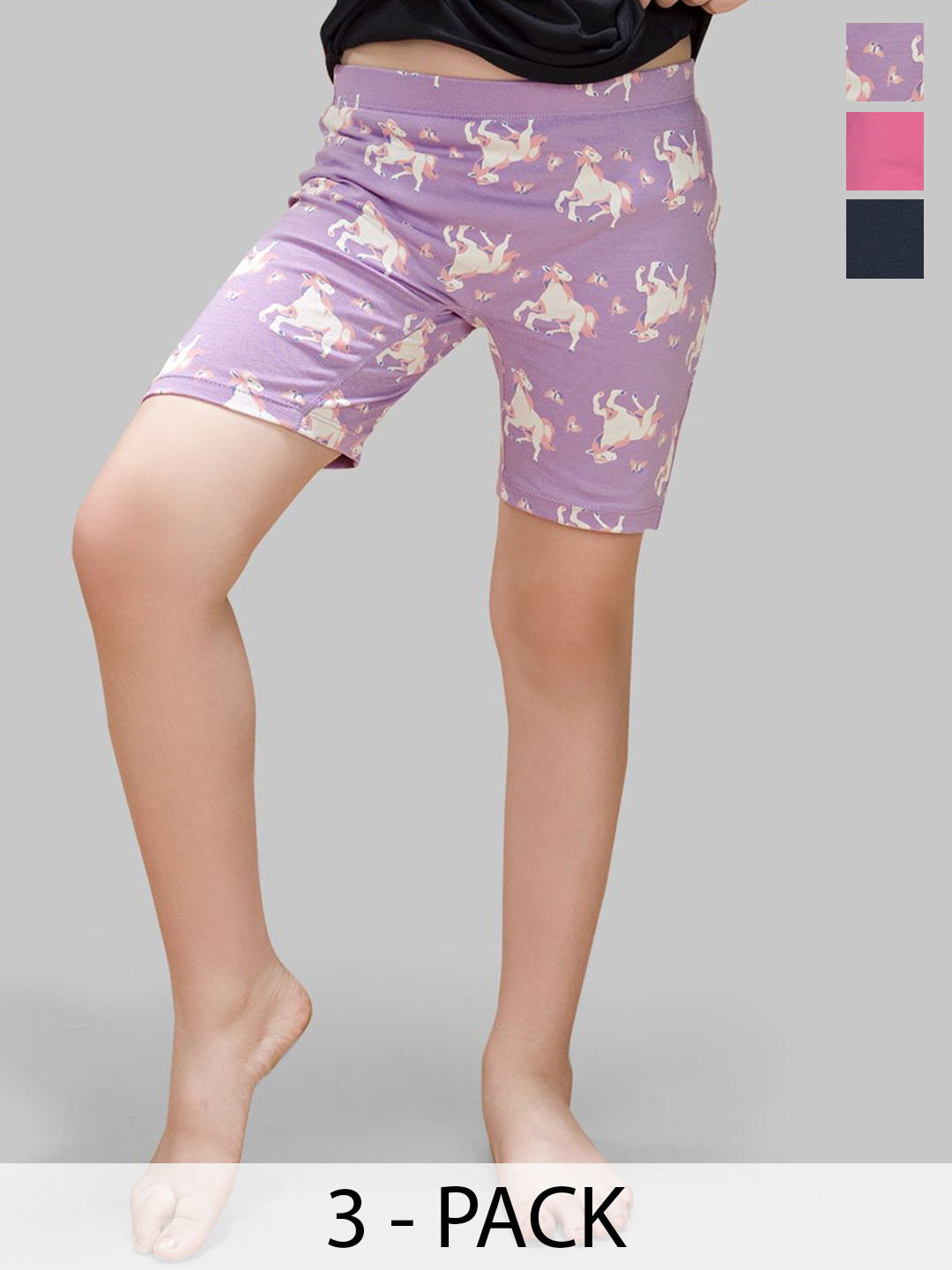 TRESNOVA Girls Printed Cycling Sports Shorts with Antimicrobial Technology
