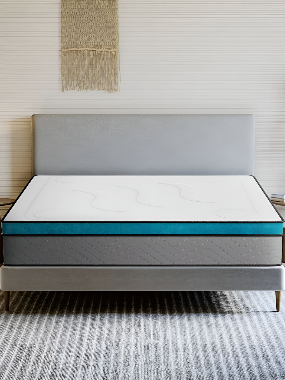 Roma Puf Levata Eurotop White & Grey Orthopedic Quilted Double Size Mattress