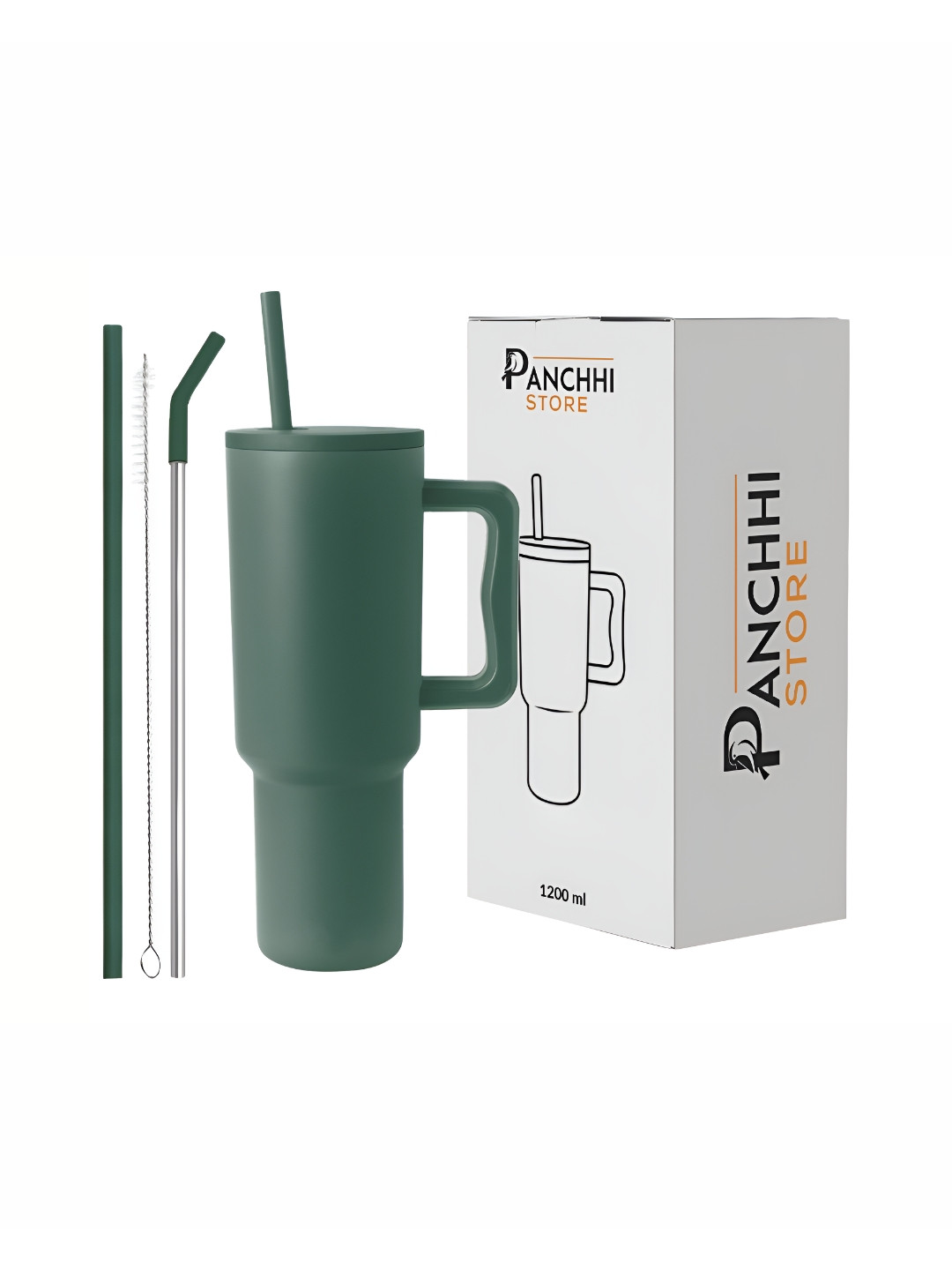 Panchhi Store Studio Green Stainless Steel Handmade Mug-1.2L