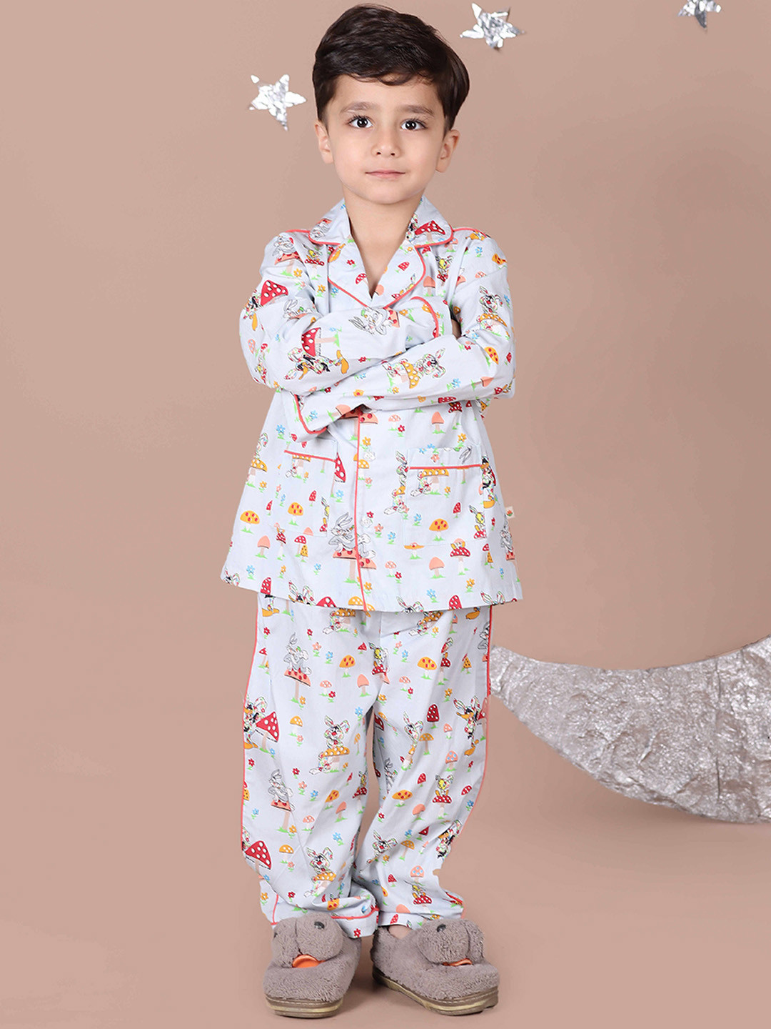 Nature Nook Kids Boys Pure Cotton Printed Night Suit
