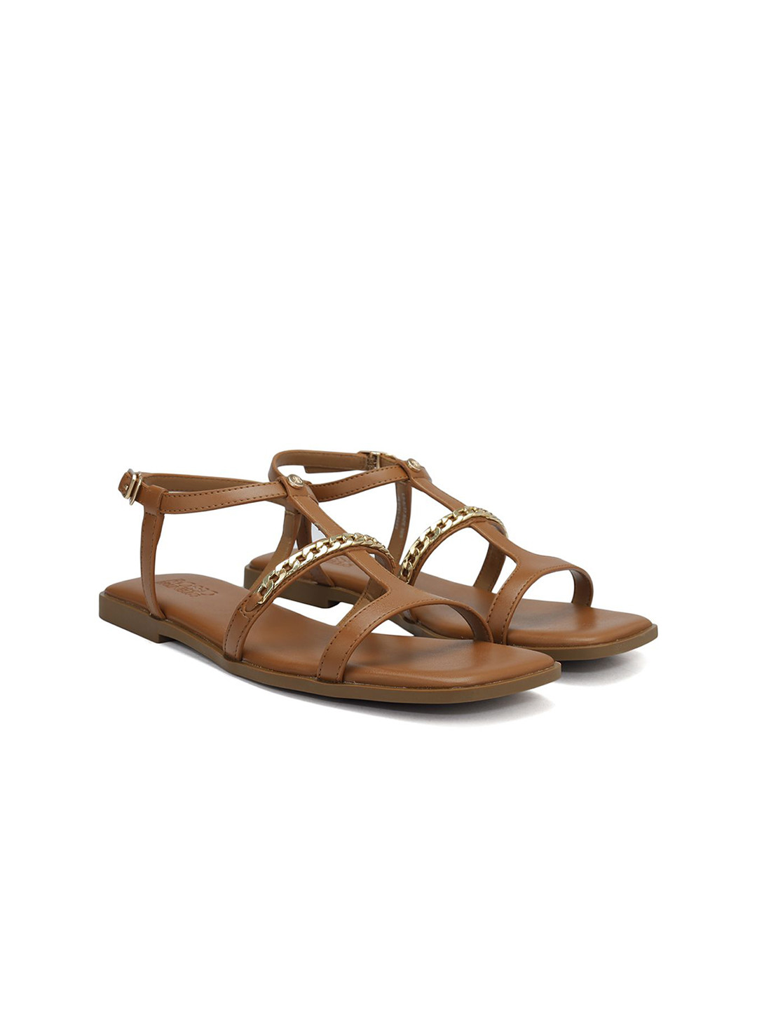 ROSSO BRUNELLO Women Leather T-Strap Flats