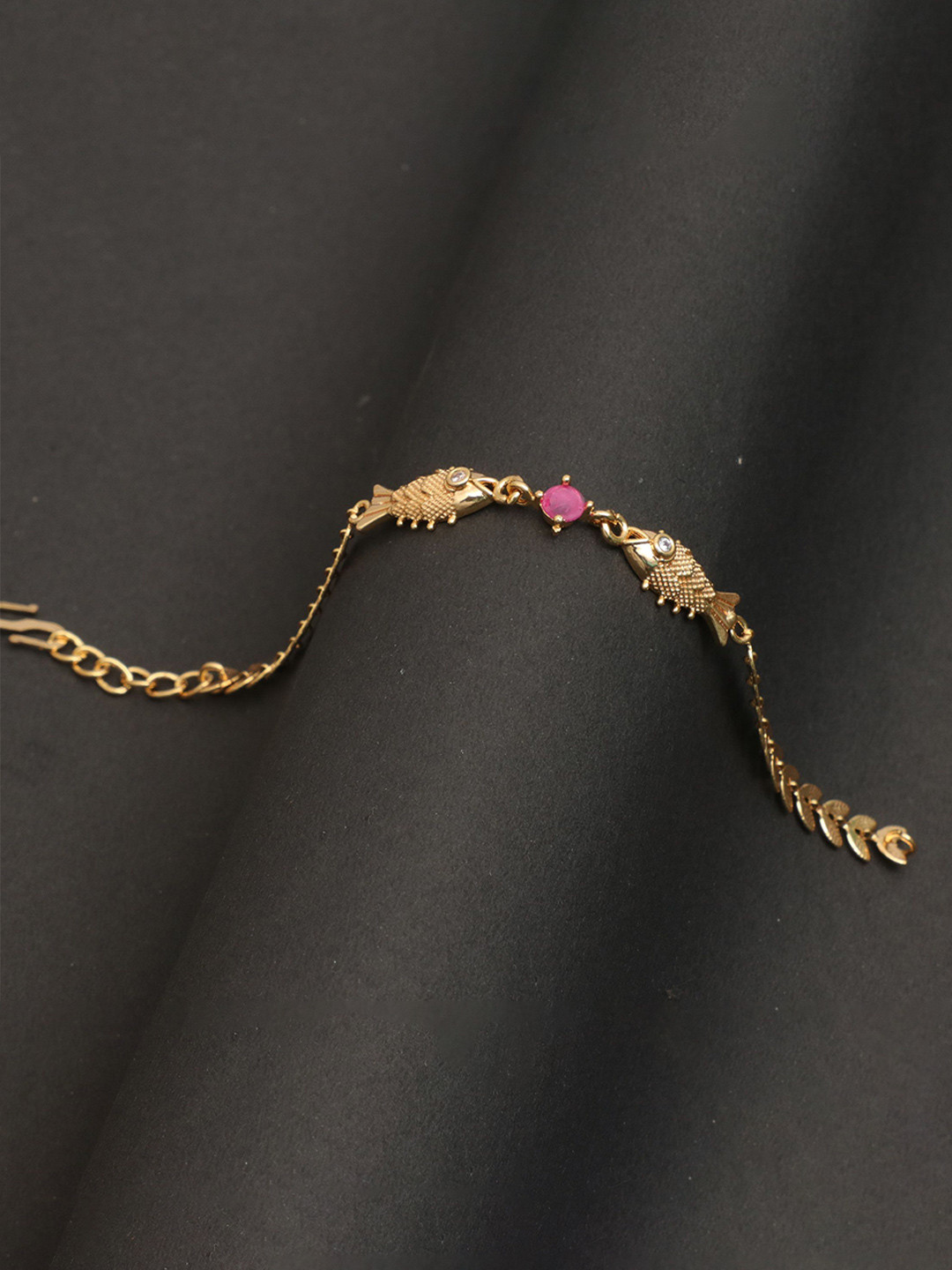 Arudhras fashion jewels Artificial Stones Studded Gold-Plated Wraparound Bracelet