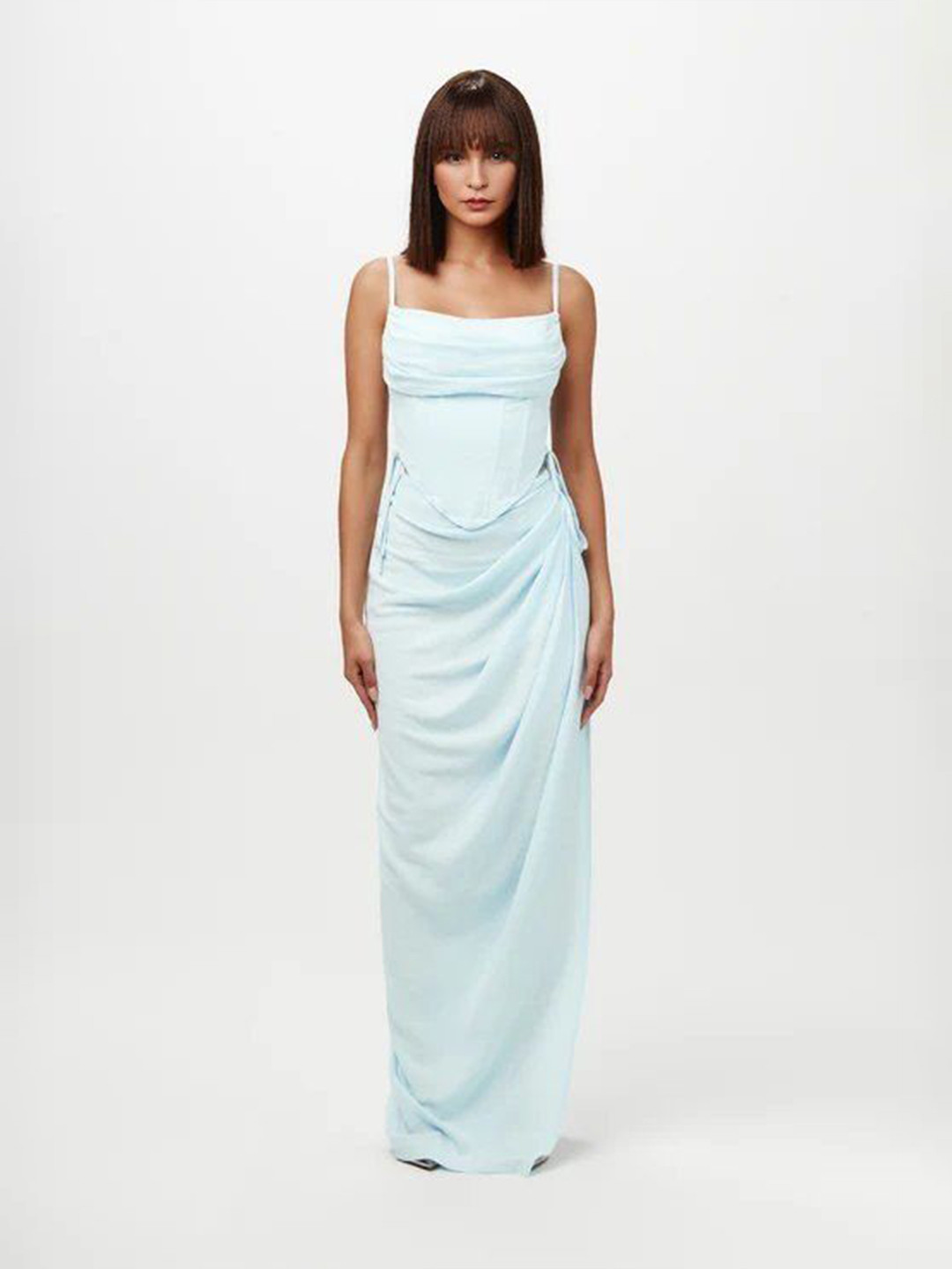 Bee Boe Coastline Linen Sky Blue Maxi Skirt