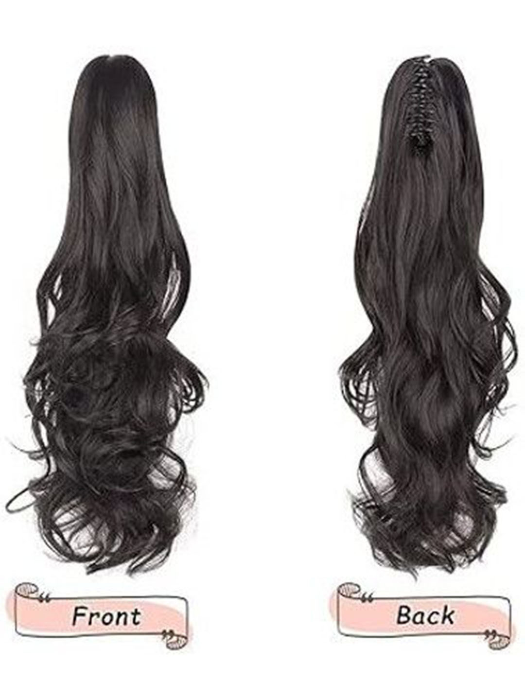 ABS Clip-In Curly Ponytail Long Lasting Hair Extension - Black - 22 Inch
