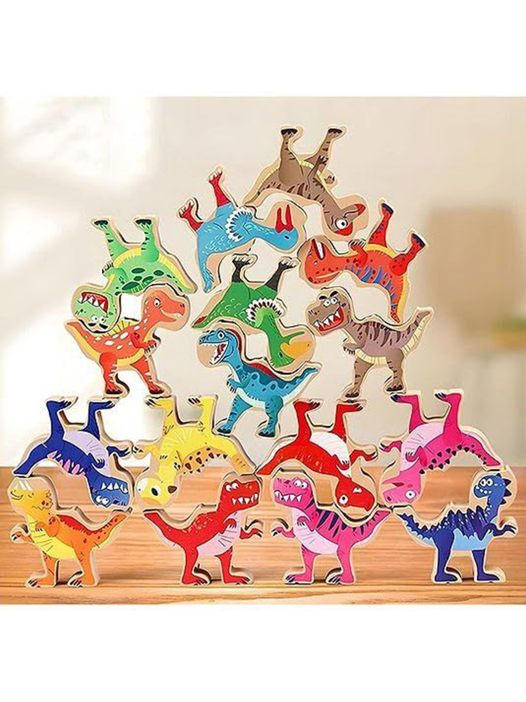 PIPALIYA Boys Set of 16 Diy Dinosaur Stacking Blocks Fun Toys