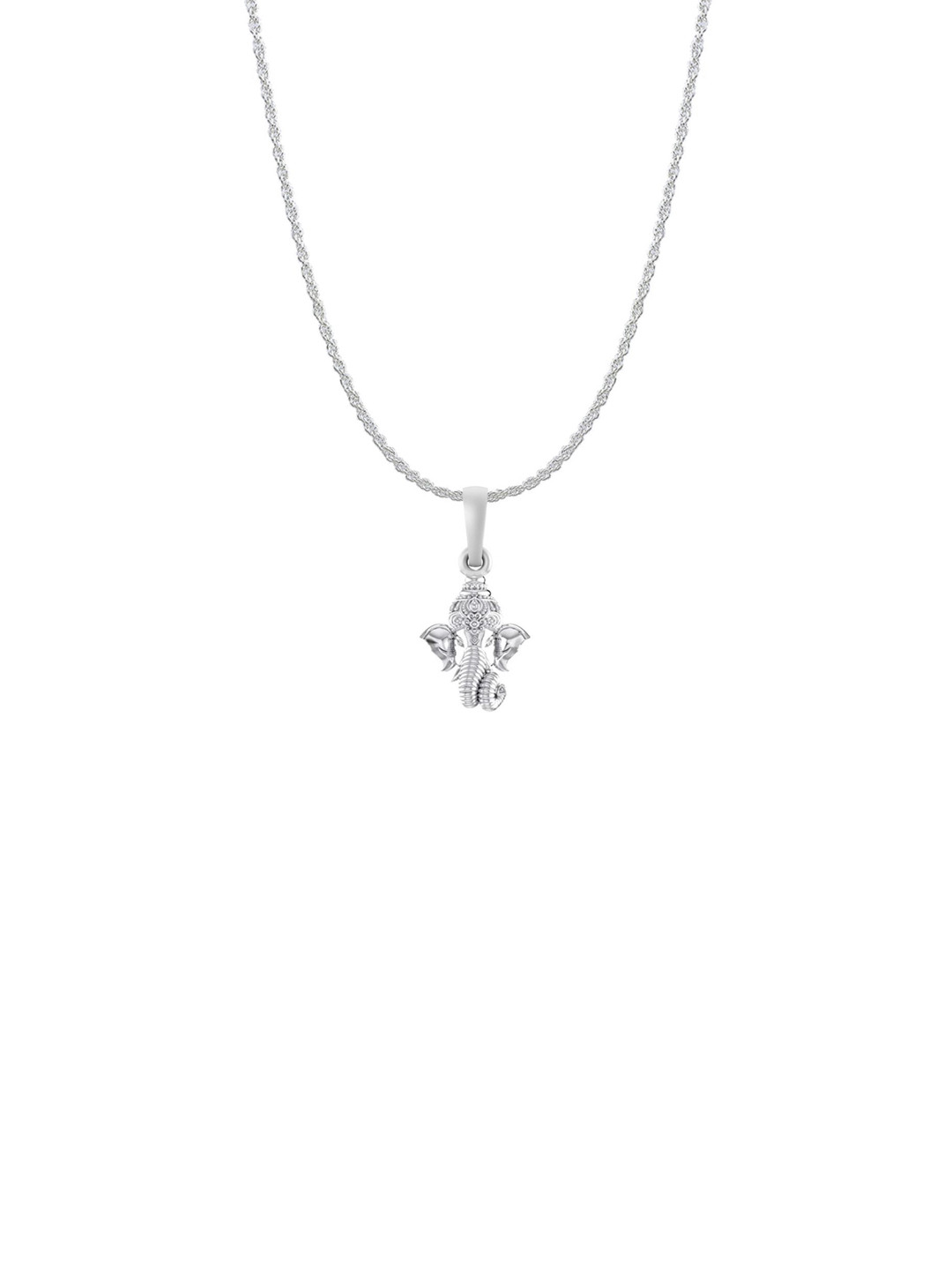 Metronaut 92.5 Sterling Silver Ganesha Ji Pendant With Rope Chain