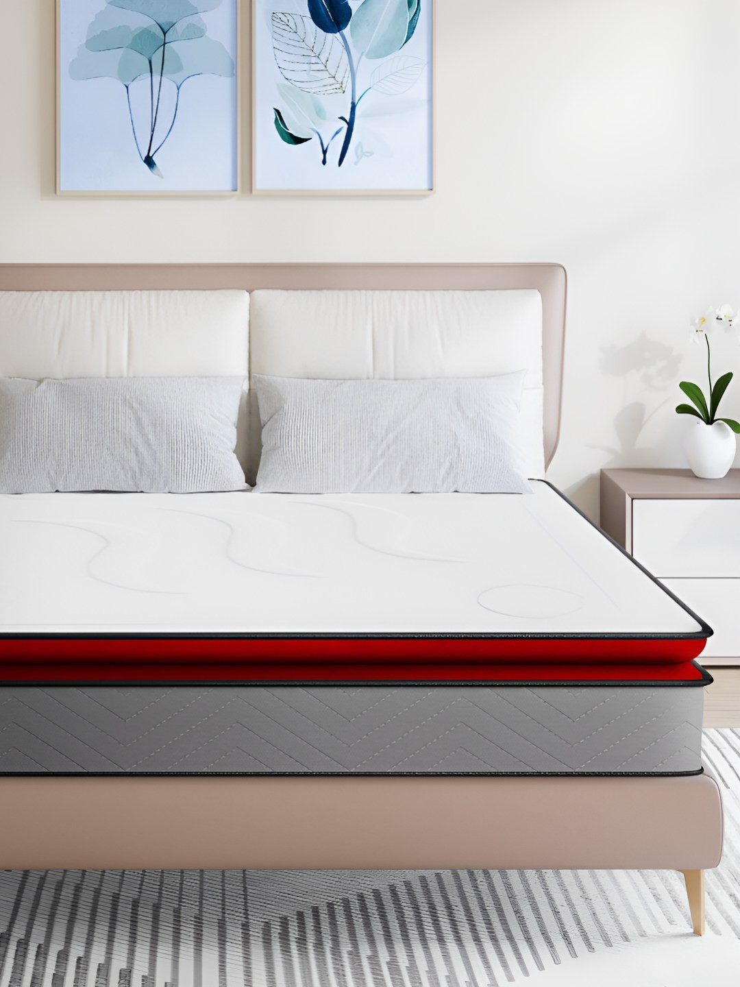 Roma Puf White Quilted Cotton Double Size Mattress