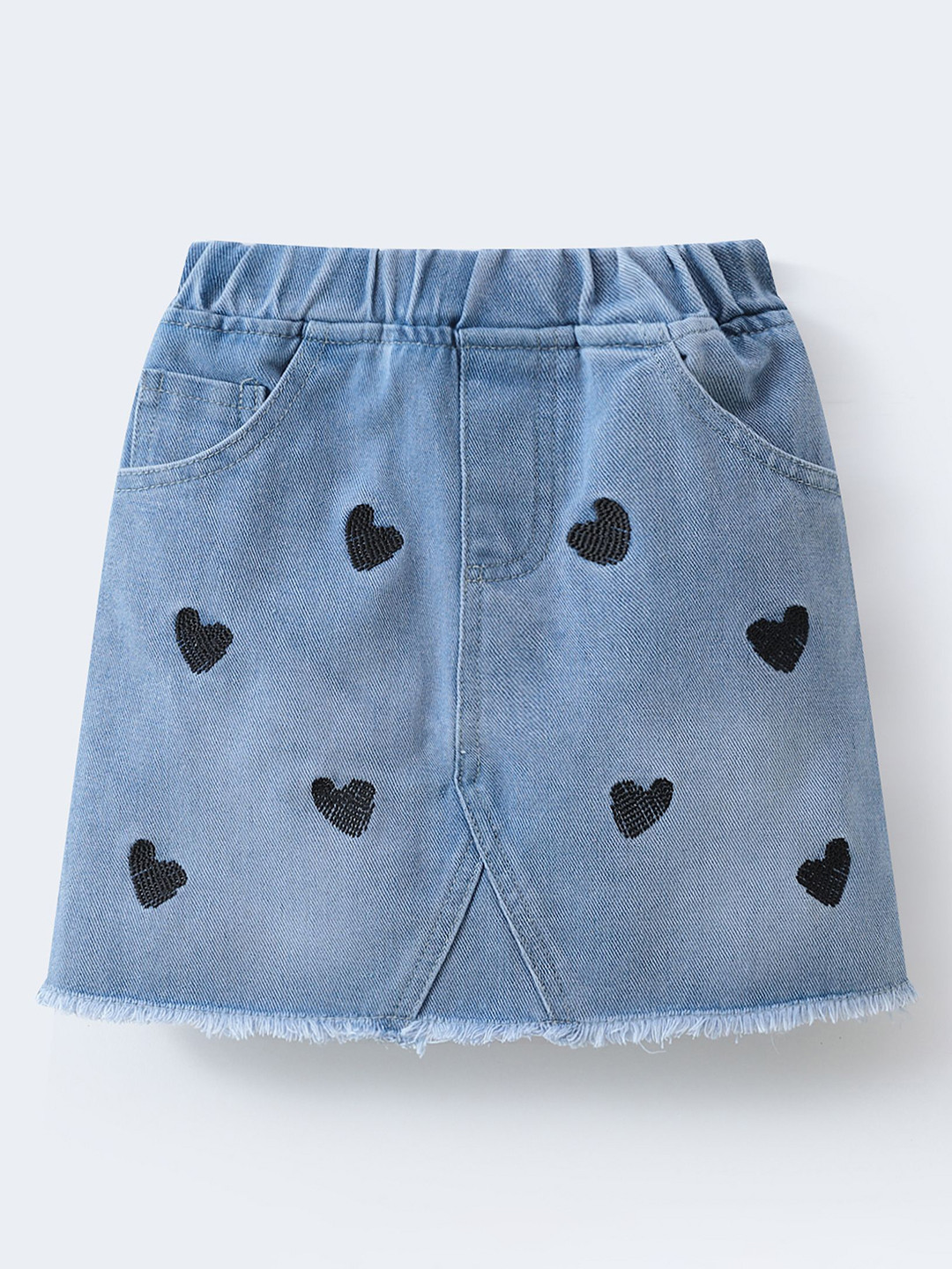 Mark & Mia Girls Heart Embroidered Straight Knee Length Skirt