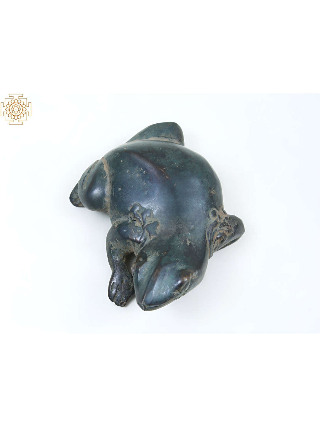 Exotic India Little Frog Green Brass Metallic Living Room Tiny Showpiece - 1.3 Inches