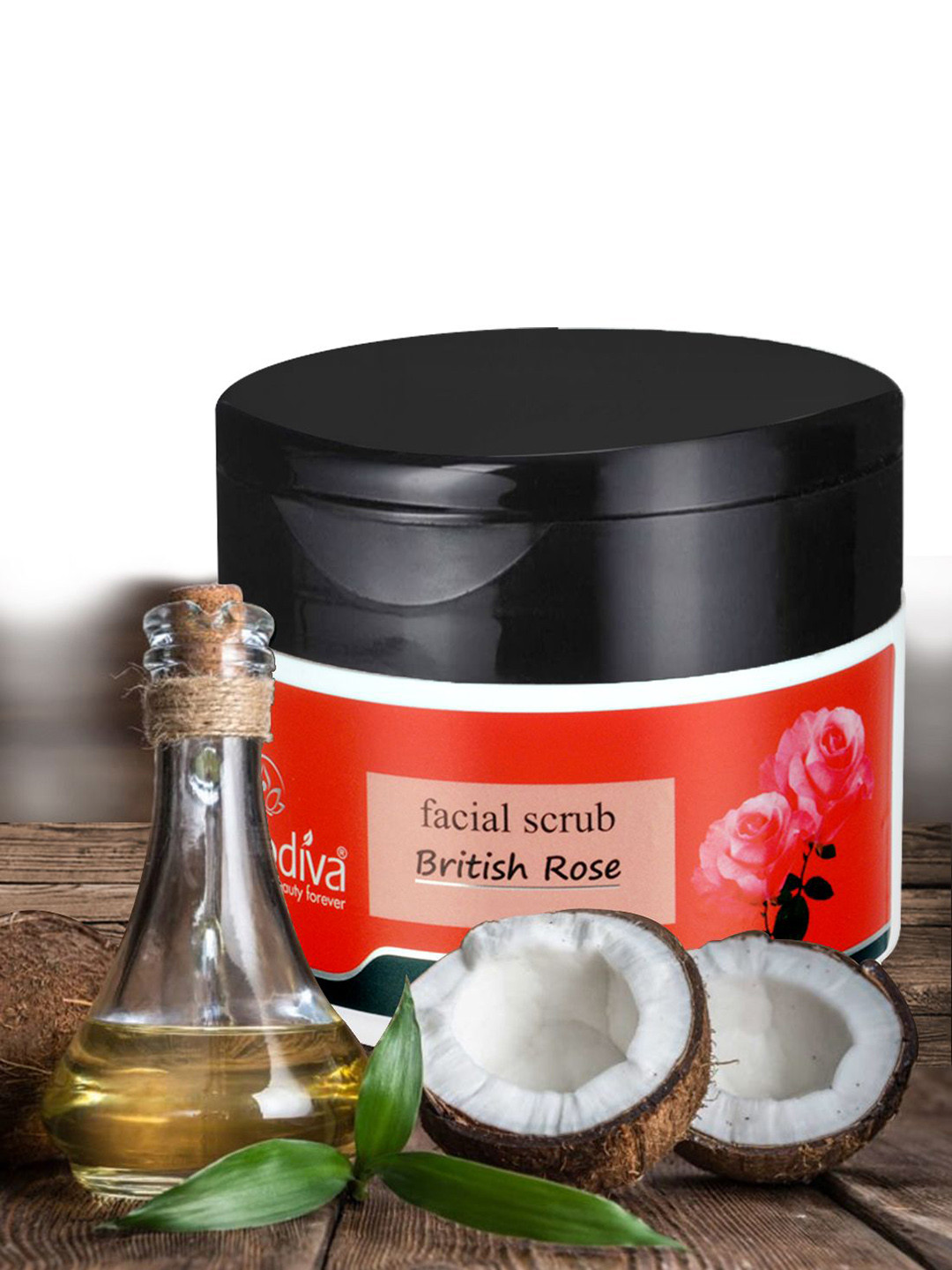 Herbdiva British Rose Face Scrub With Almond Oil - 250 g