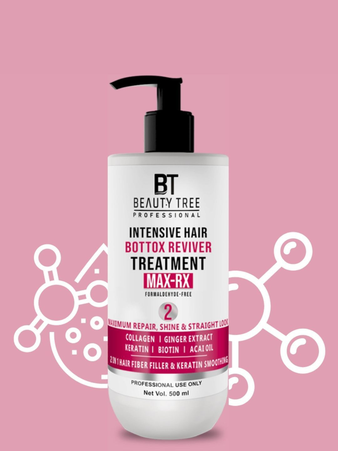 Beauty Tree Max RX Bottox Hair Treatment With Hydrolyzed Keratin - 500 ml