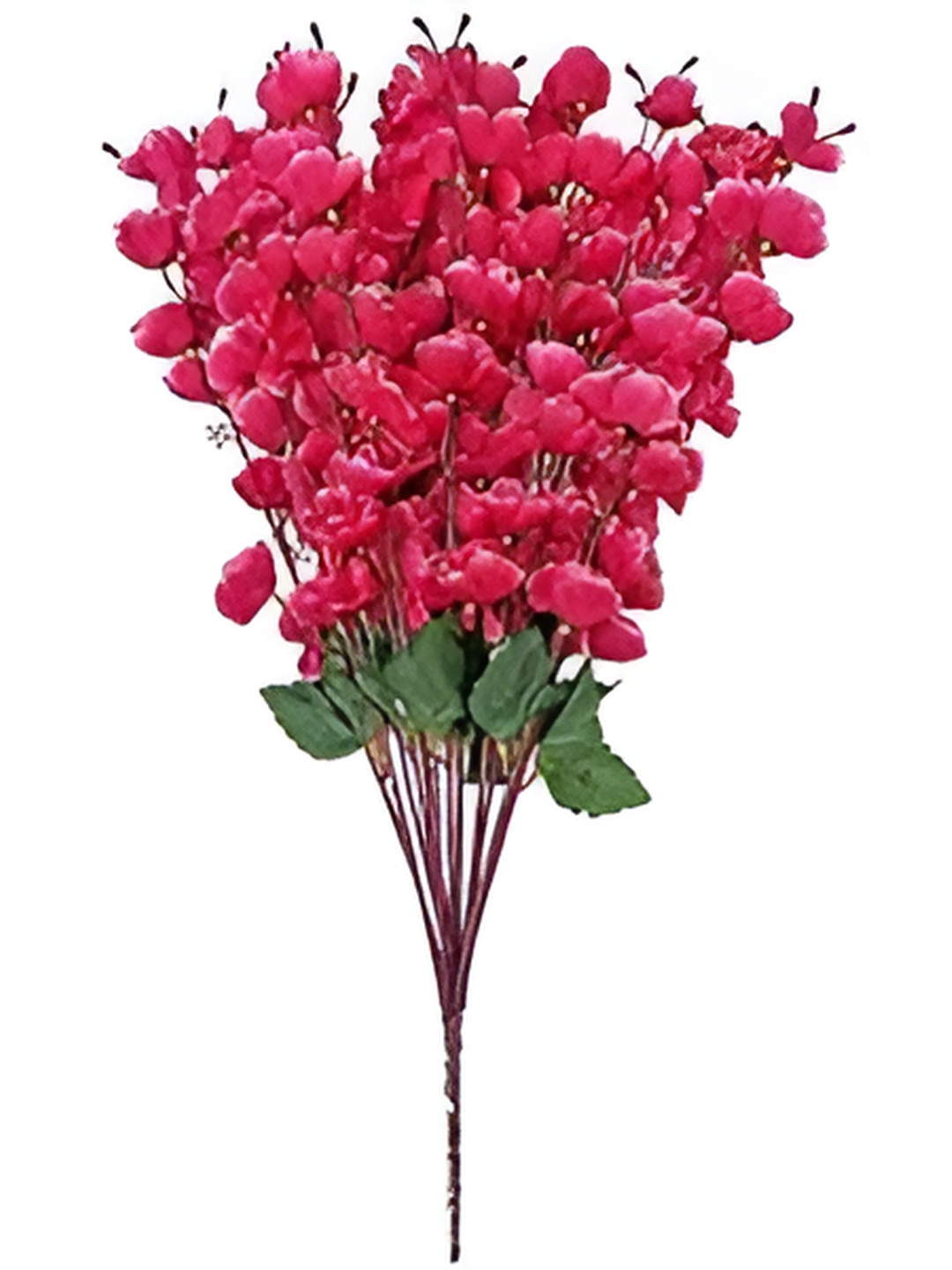 real pbr Maroon & Green Cherry Blossom Bunch Artificial Flower