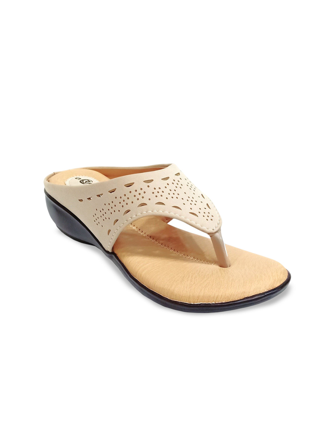 RACECOURSE Women Laser Cuts Open Toe Flats