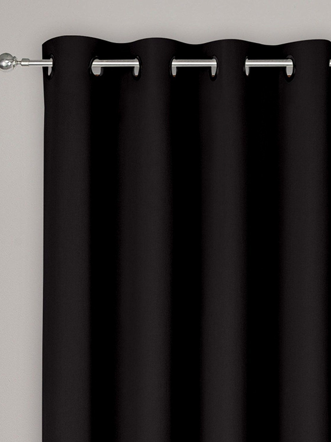 B' Decorlish Black Set of 2 Room Darkening Door Curtain