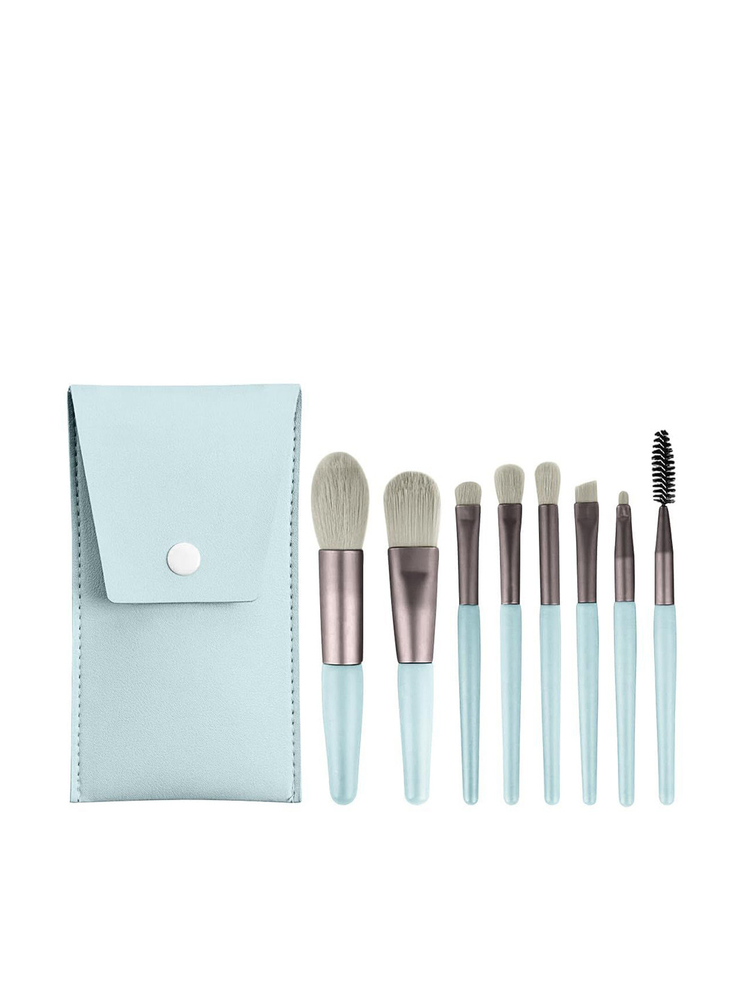 PURRPALAX Set Of 8 Makeup Brushes With Leather Bag Storage