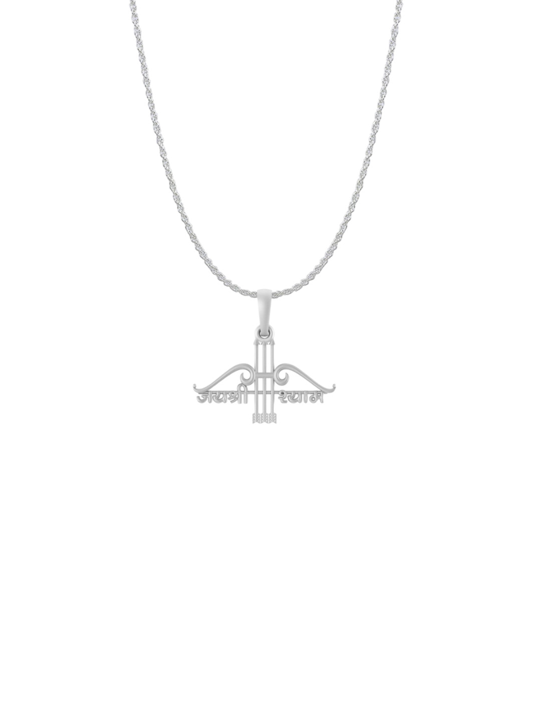 Metronaut Men 925 Sterling Silver Khatu Shyam Pendant With Rope Chain
