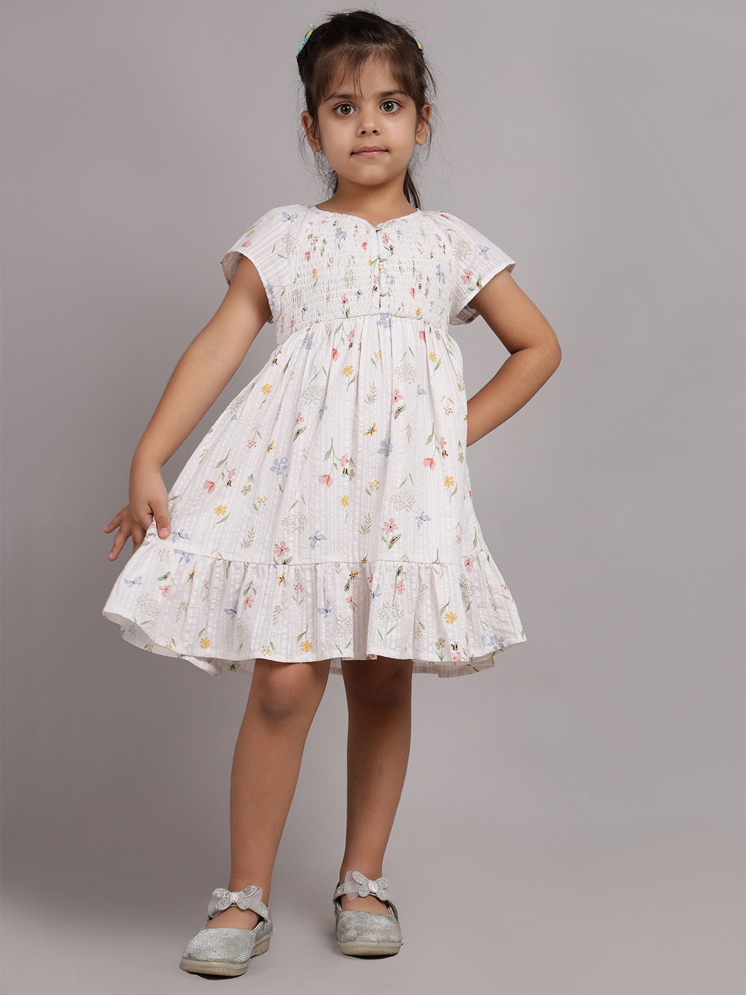 Nature Nook Girls Floral Print Fit & Flare Dress