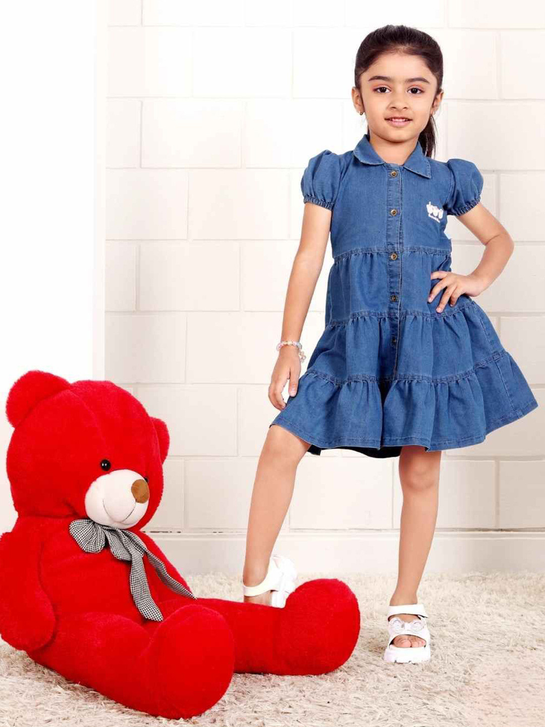 Lagorii Denim Fit & Flare Dress