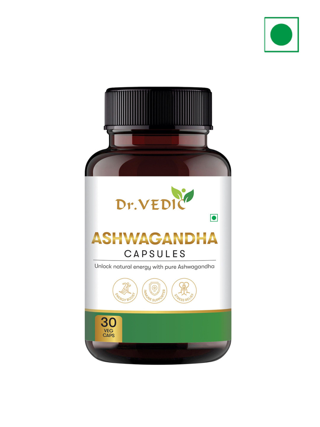 Dr Vedic 100% Pure Ashwagandha Capsules- 30 Capsules