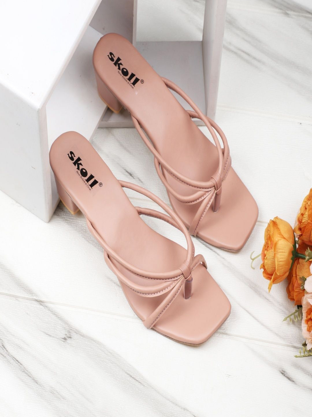 SKOLL Women Multi Strap Block Heels With Bows