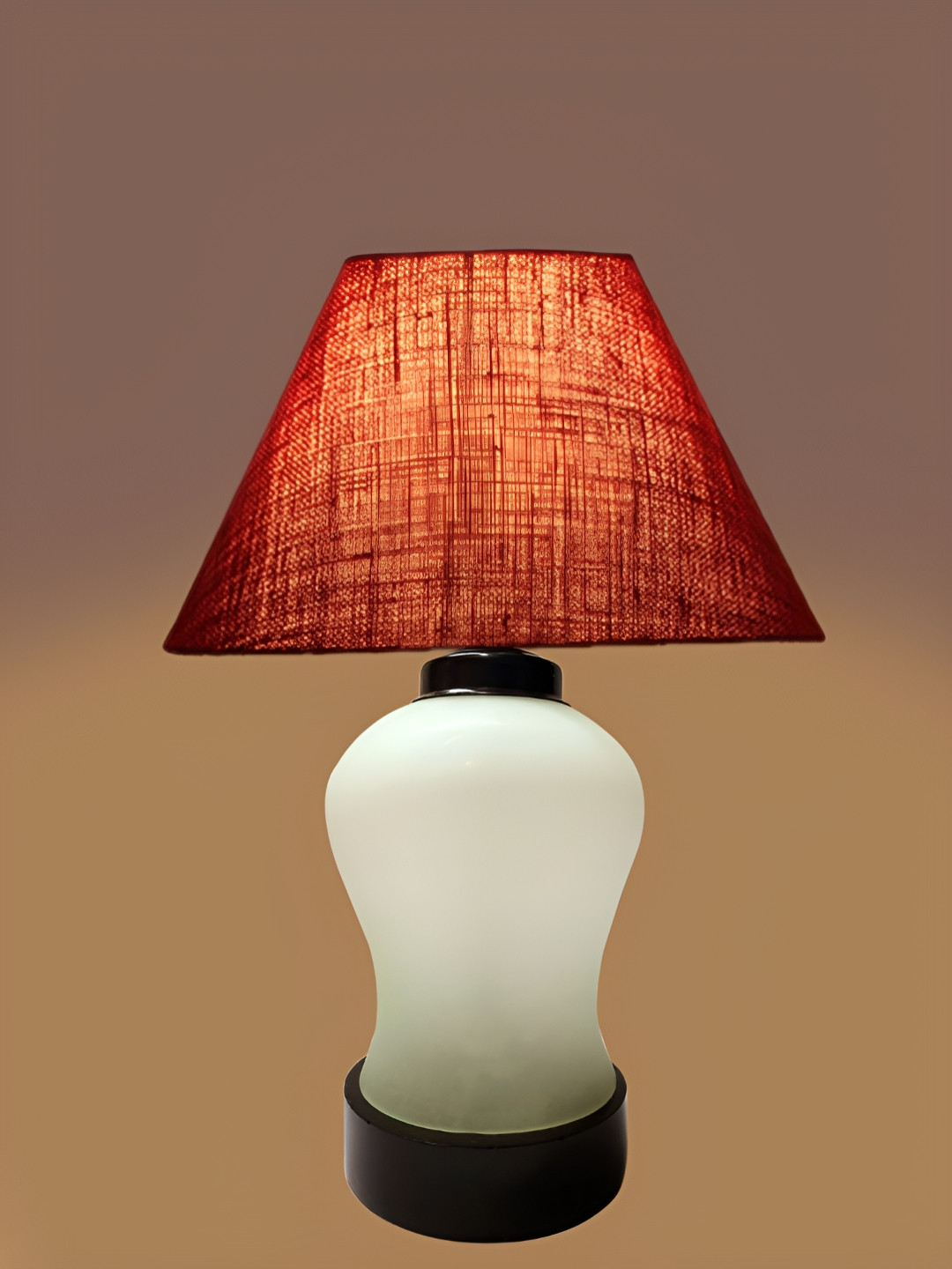 Aura Maroon Glass Frustum Shaped Table Lamp