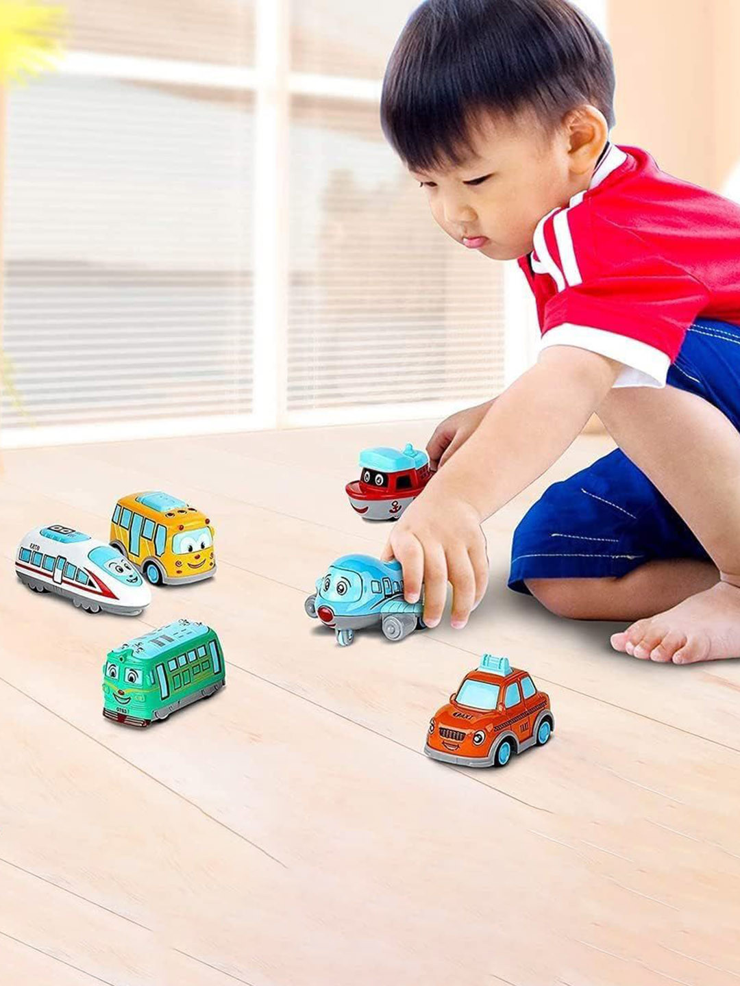 PIPALIYA Kids Pack Of 6 Die Cast Pull Back Action Metal Car