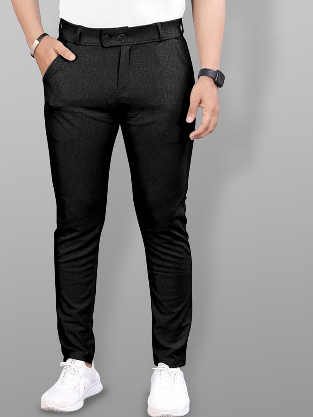 Moda Rapido Men Textured Tailored Skinny Fit Chinos