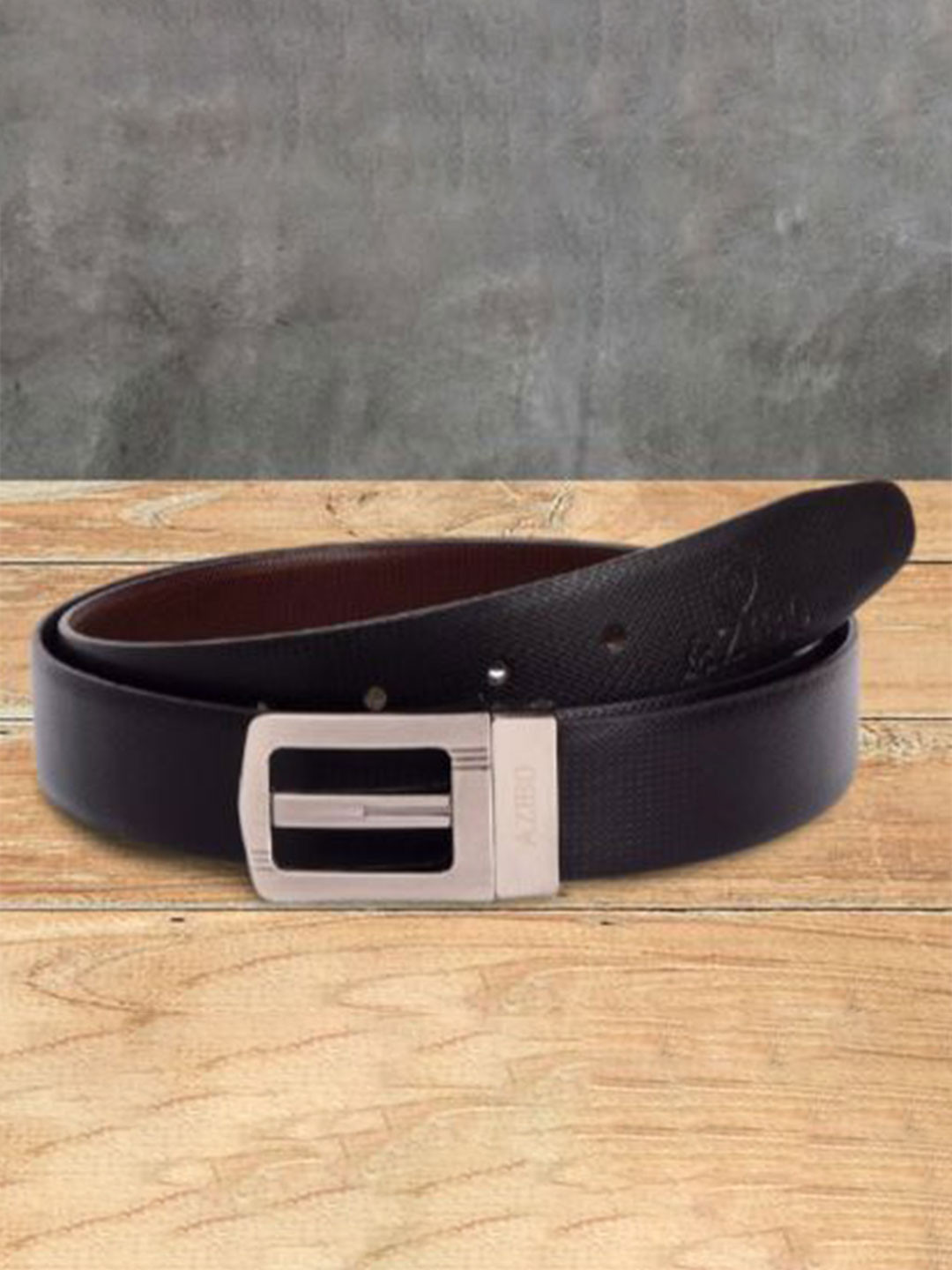 Azibo Men Genuine Italian Leatherite Reversible Belt