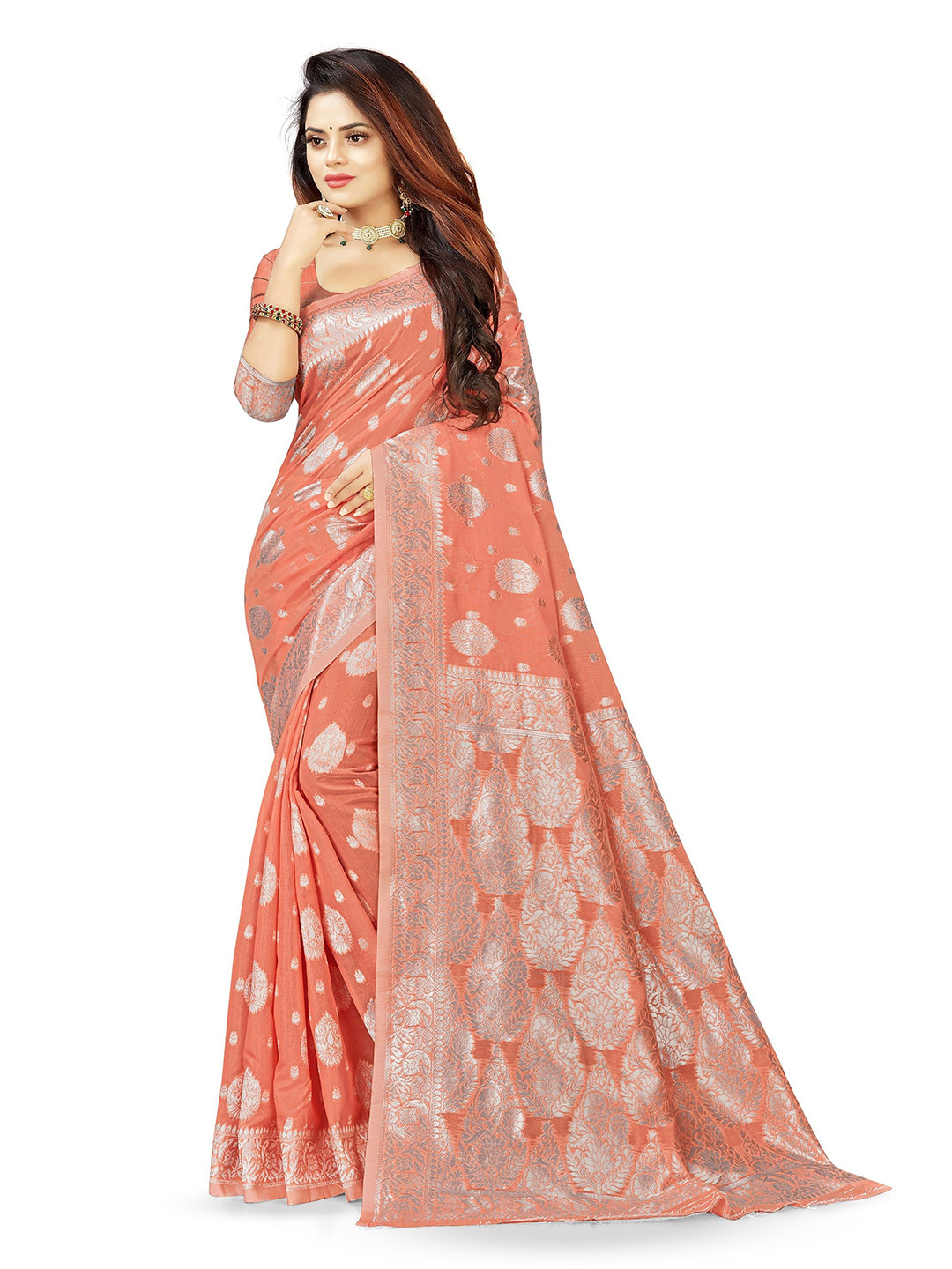 Moda Rapido Woven Design Pure Cotton Saree
