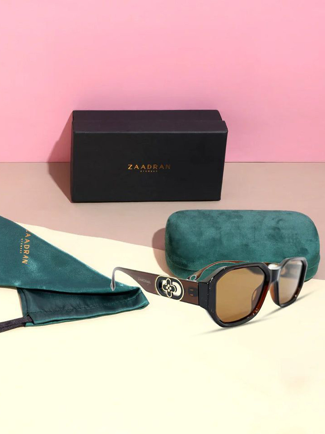 ZAADRAN Unisex Rectangle Sunglasses with Polarised and UV Protected Lens BANGKOK-PANTHER
