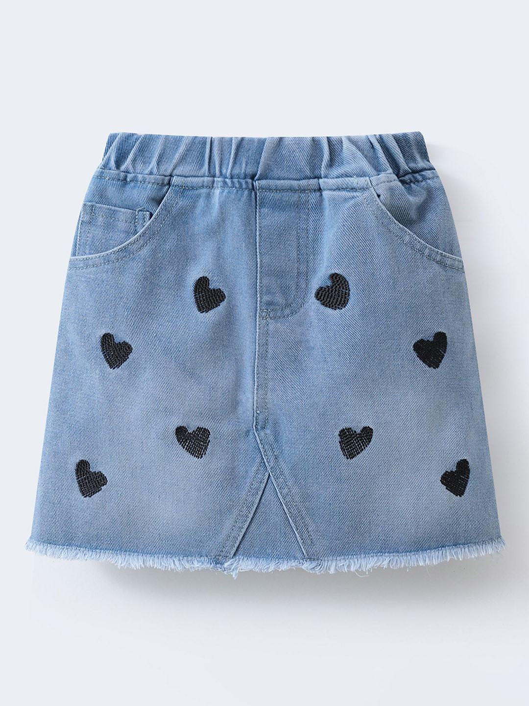 Mark & Mia Girls Heart Embroidered Straight Knee Length Skirt