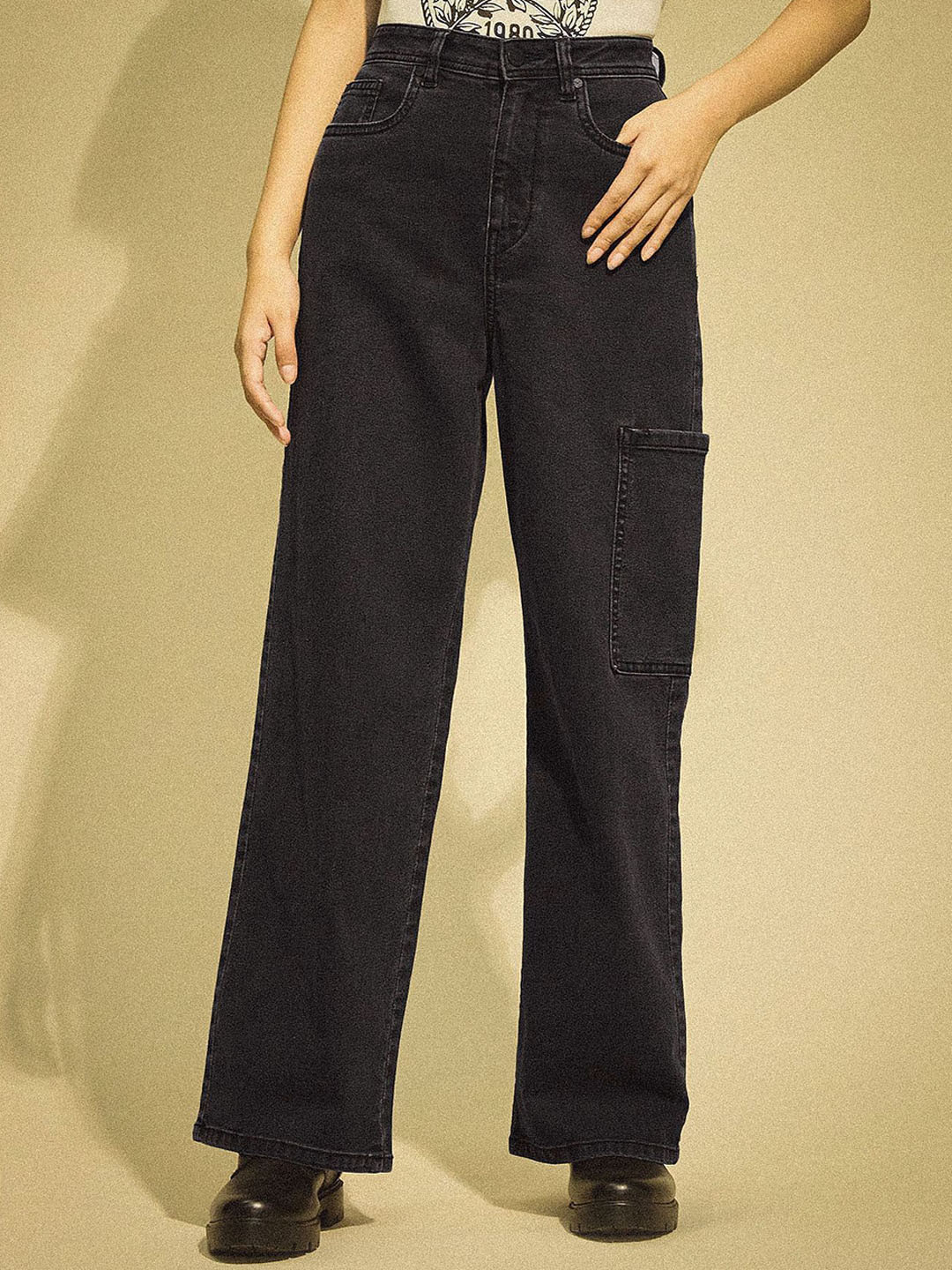 Flying Machine K-Street X High Rise Cargo Jeans