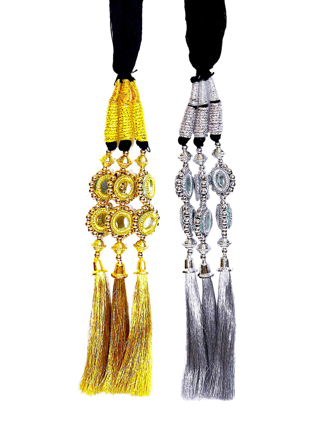 ABS Set Of 2 Embellished Patiala Shahi Parandi Punjabi Volumizer Choti