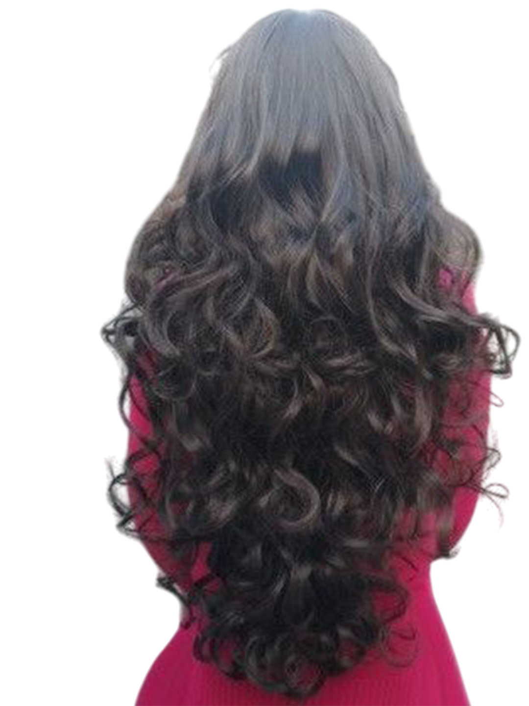 ABS Clip-In Curly Long Lasting Hair Extension - Brown - 13.7 Inch
