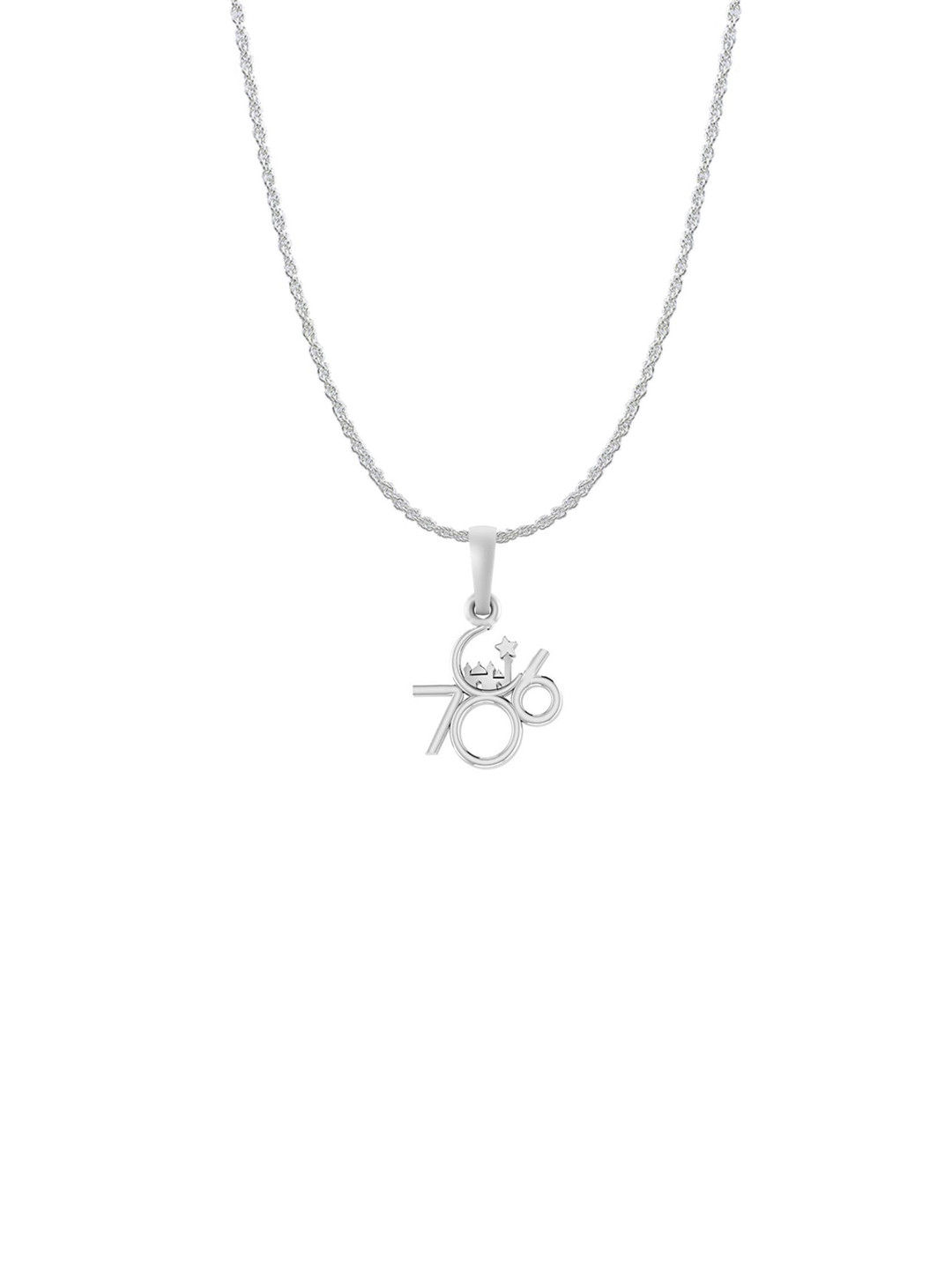 Metronaut 92.5 Sterling Silver 786 Pendant With Rope Chain