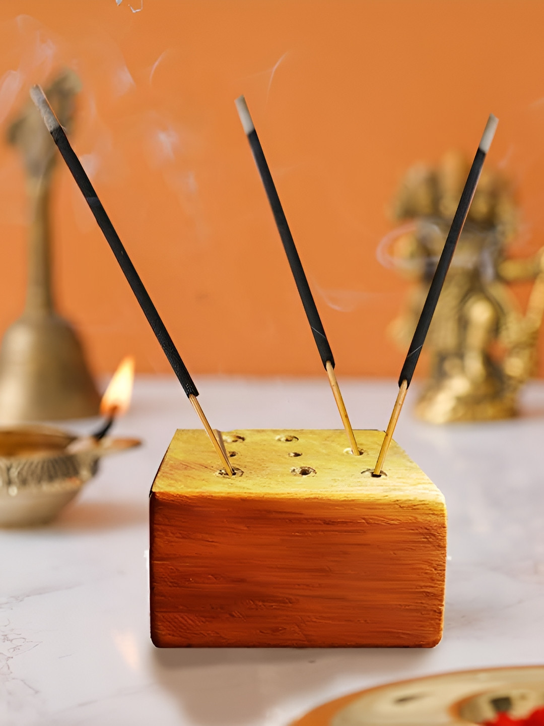 EMPEROR ART GALLERY Brown Jackfruit Wooden Incense Stick Holder