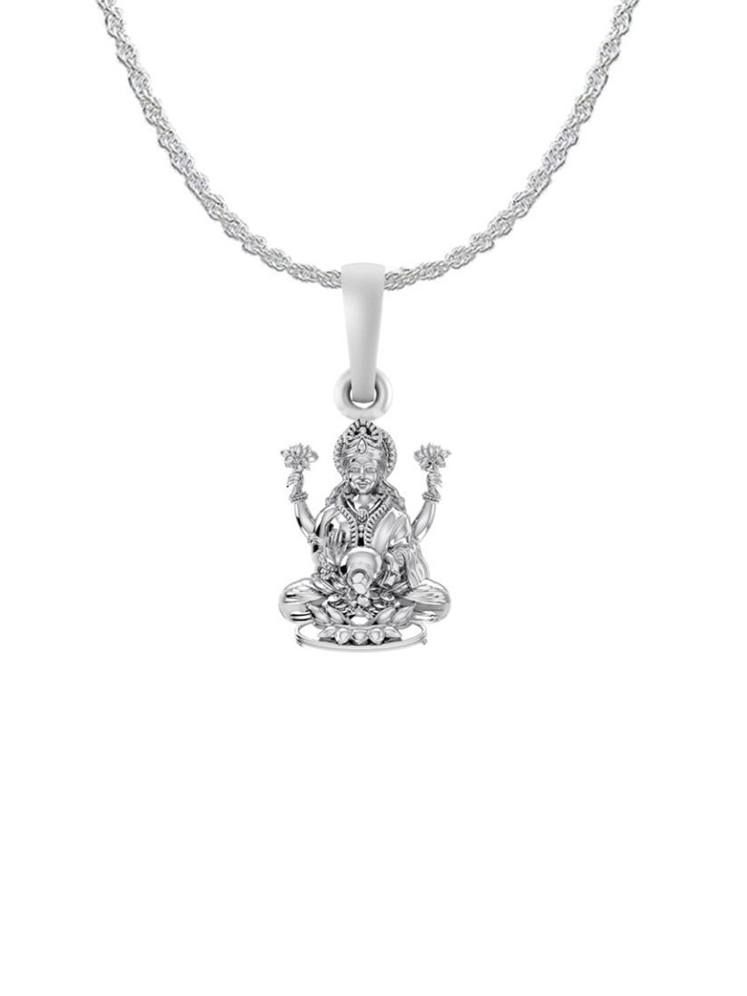 Metronaut 92.5 Sterling Silver Lakshmi Ji Pendant With Rope Chain